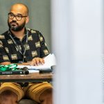 Benjamin Kwasi-Burrell in rehearsal for Blues for an Alabama Sky at the National Theatre