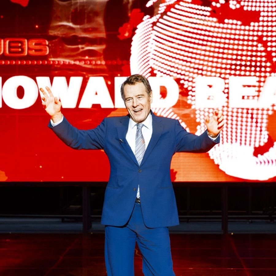 Bryan Cranston on stage in Network