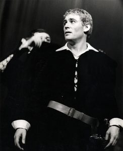 Peter O'Toole as Hamlet onstage at the National Theatre, 1963