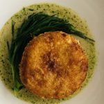 Smoked Haddock fishcake in a white dish