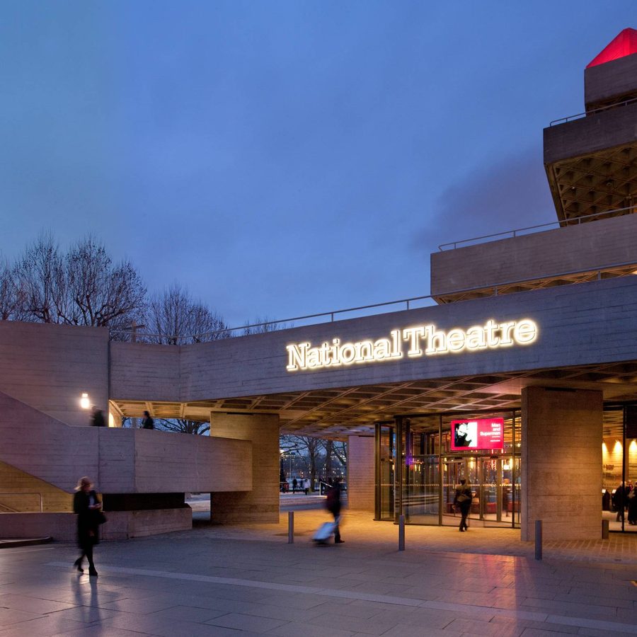 National Theatre entrance at dusk