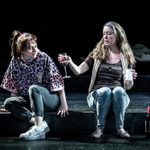 Rosie Sheehy and Catrin Aaron on stage in Romeo and Julie at the National Theatre