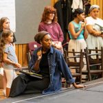 Sophia Brown and cast in rehearsals for the crucible at the National Theatre